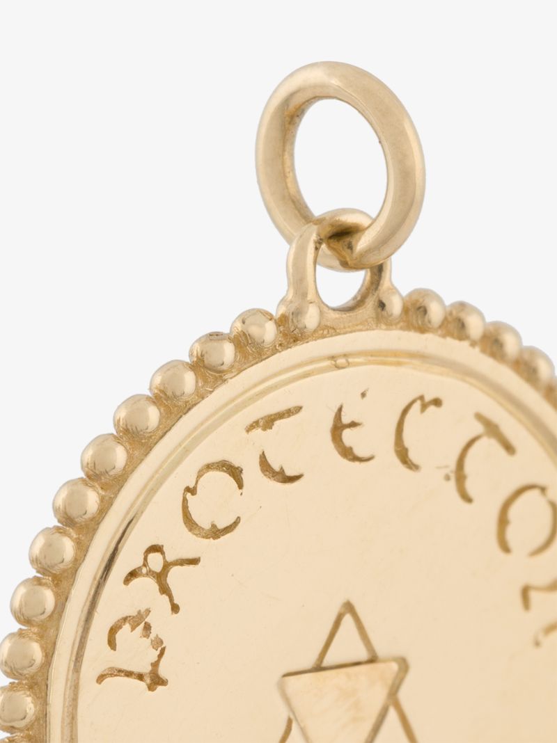 18k Yellow Gold Protection Baby Diamond Medallion Charm