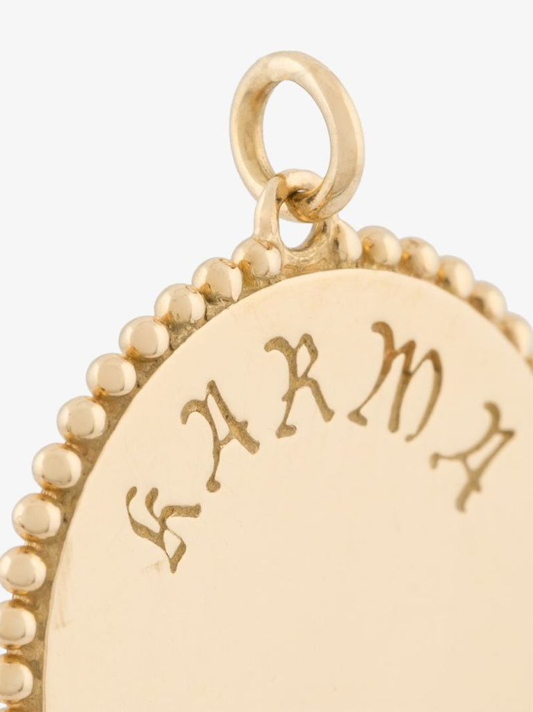 18k Yellow Gold Karma Medium Diamond Medallion Charm