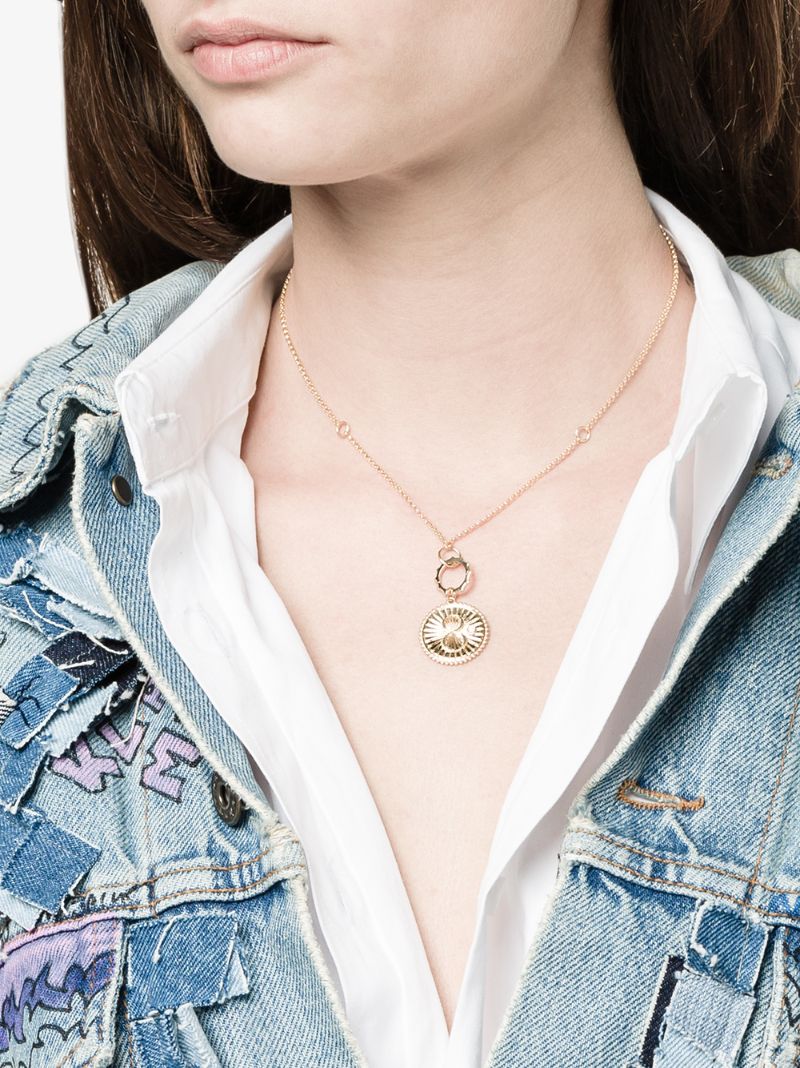 18k Yellow Gold Karma Medium Diamond Medallion Charm