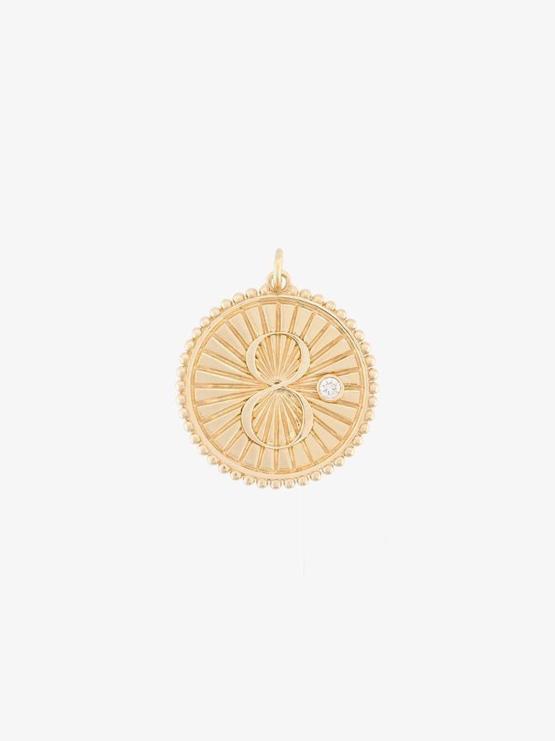 18k Yellow Gold Karma Medium Diamond Medallion Charm
