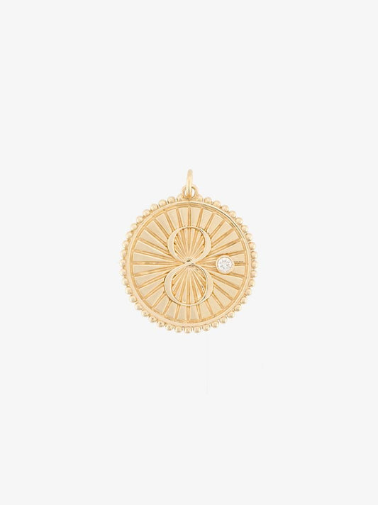 18k Yellow Gold Karma Medium Diamond Medallion Charm