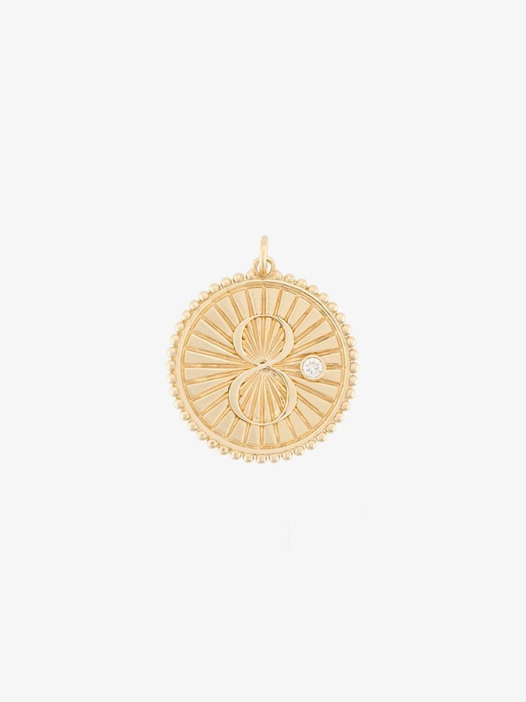 18k Yellow Gold Karma Medium Diamond Medallion Charm