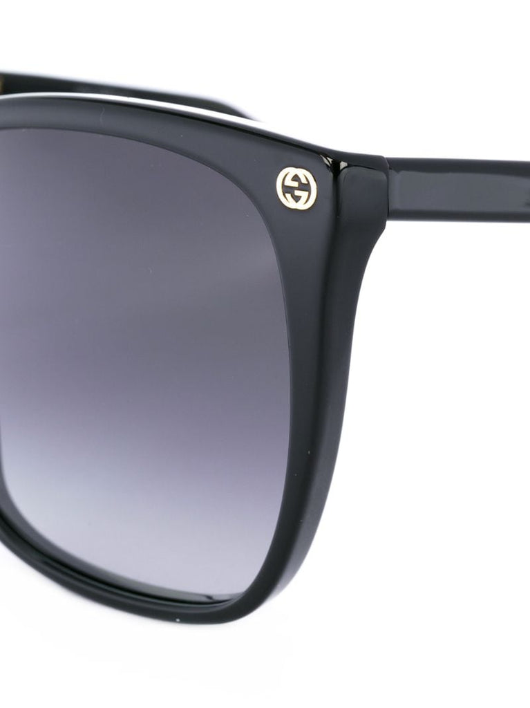 Black Gg Oversized Square Frame Sunglasses