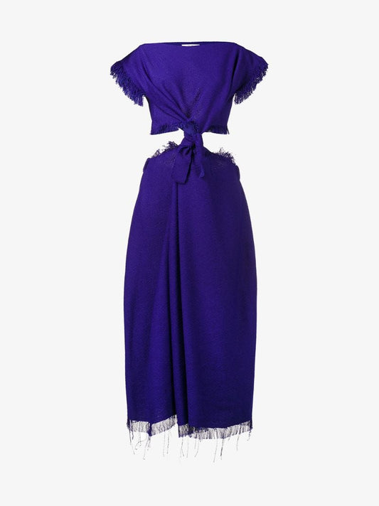 Cutout Waist Short Sleeve Dress
