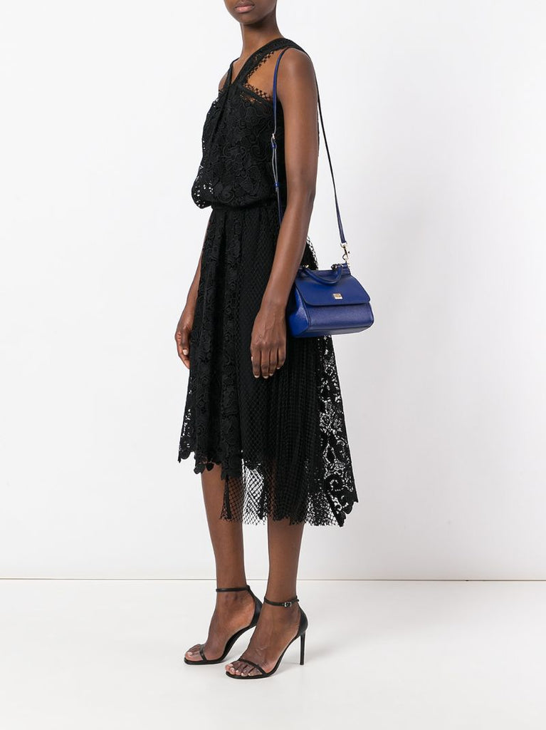 Blue Sicily Mini Leather Shoulder Bag