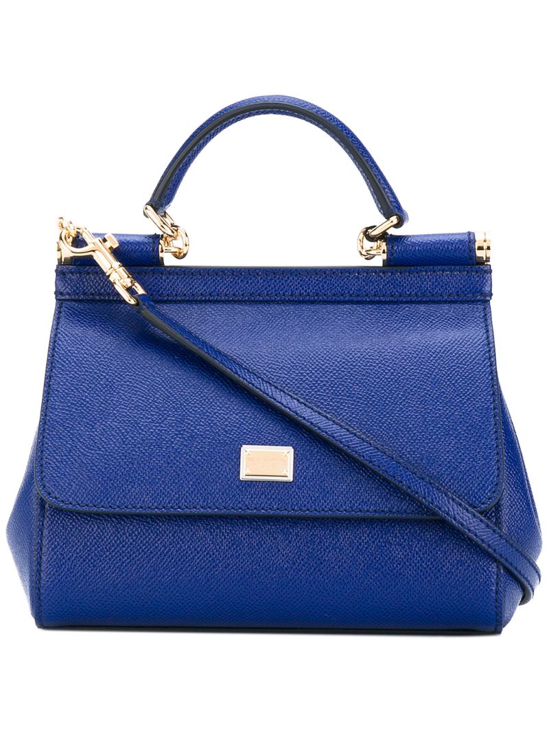 Blue Sicily Mini Leather Shoulder Bag