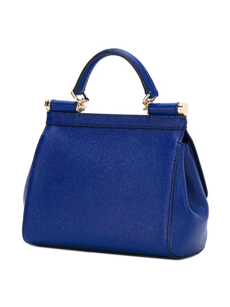 Blue Sicily Mini Leather Shoulder Bag