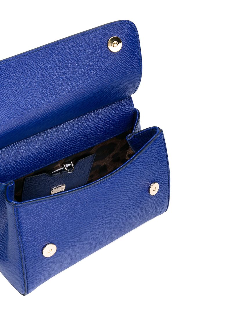 Blue Sicily Mini Leather Shoulder Bag