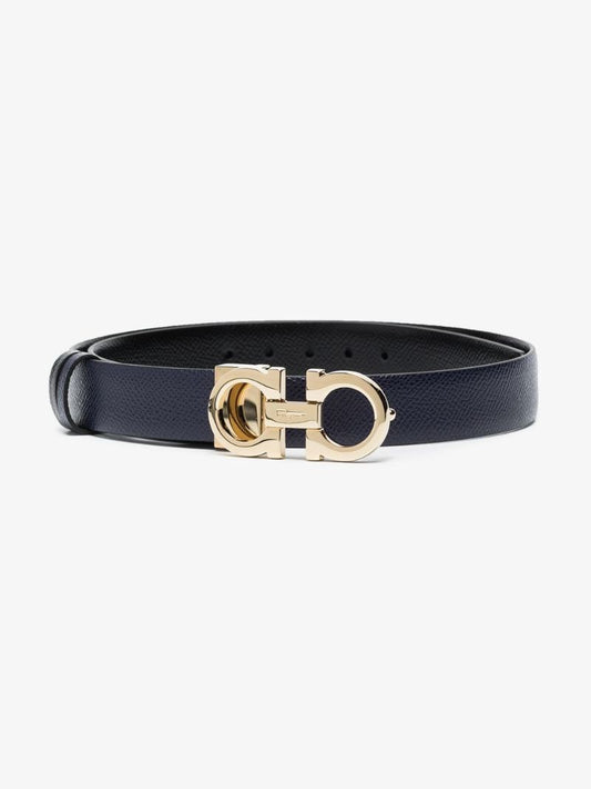 Black Gancini Reversible Leather Belt