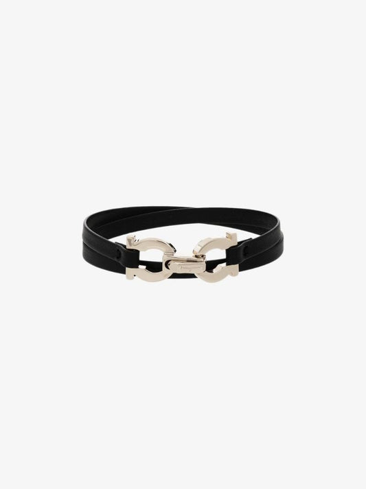 Gancini Leather Bracelet