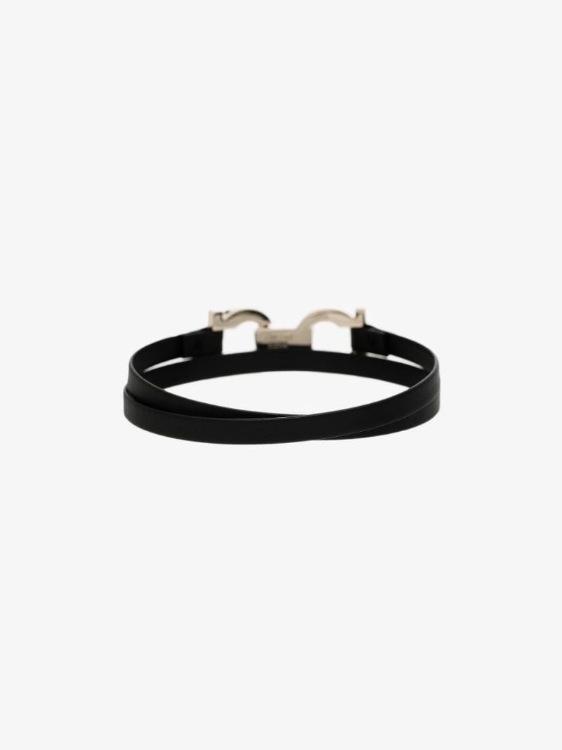 Gancini Leather Bracelet