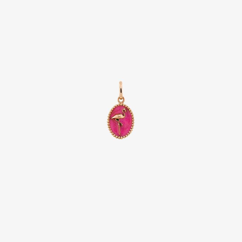 18k Yellow Gold Flamingo Pendant
