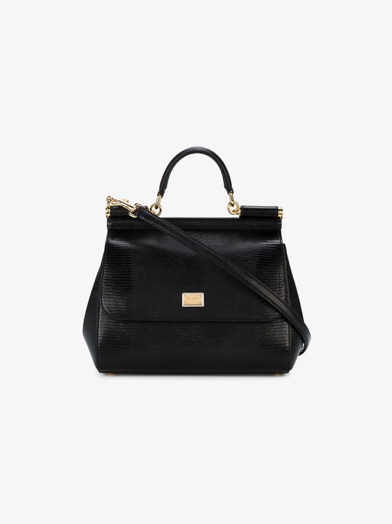 Medium Black Sicily Shoulder Bag