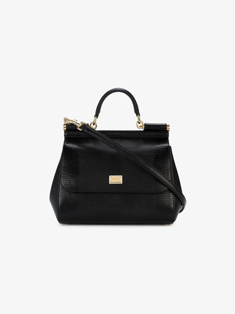 Medium Black Sicily Shoulder Bag