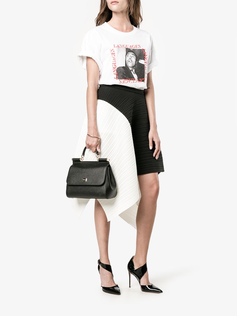 Medium Black Sicily Shoulder Bag