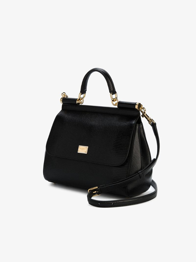 Medium Black Sicily Shoulder Bag
