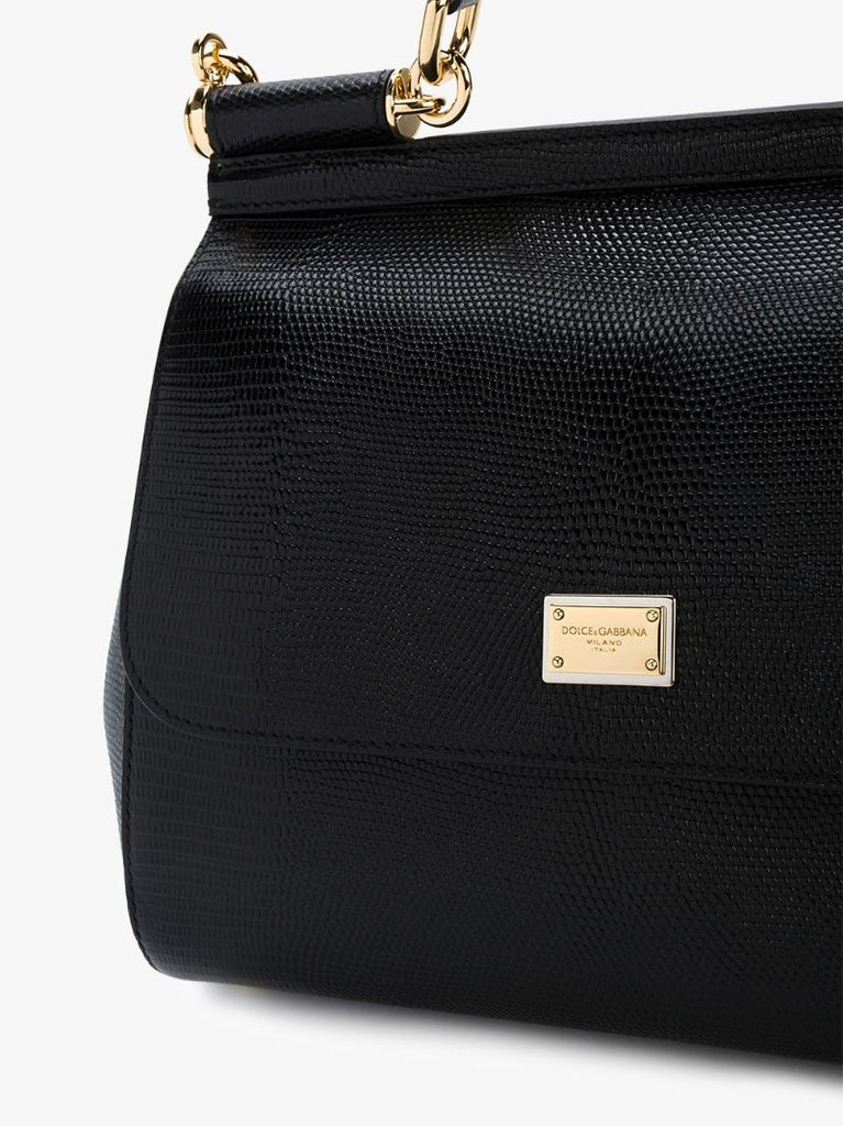 Medium Black Sicily Shoulder Bag