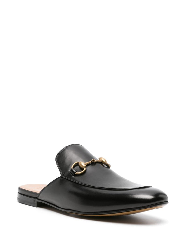 Black Horsebit Leather Loafers