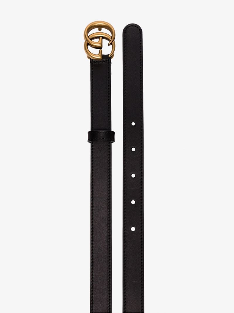 Black Gg Marmont Leather Belt