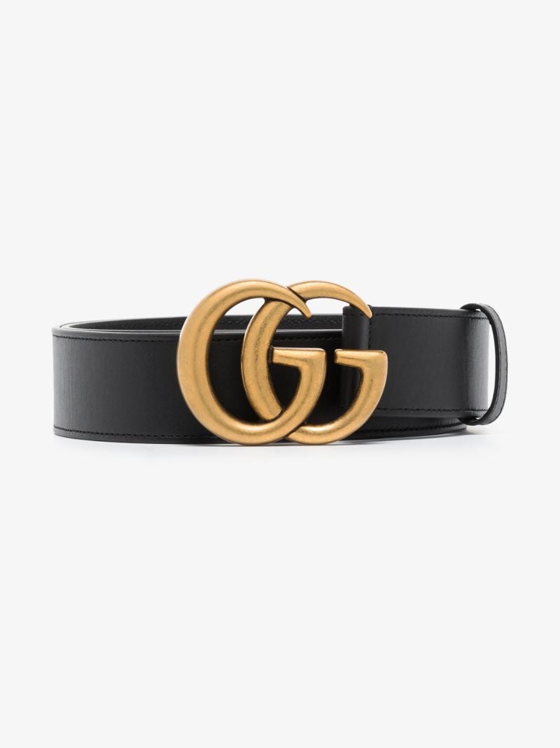 Black Gg Marmont Leather Belt
