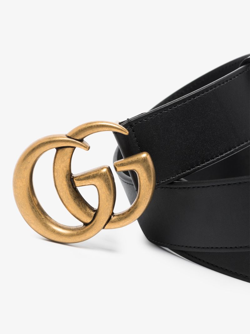 Black Gg Marmont Leather Belt