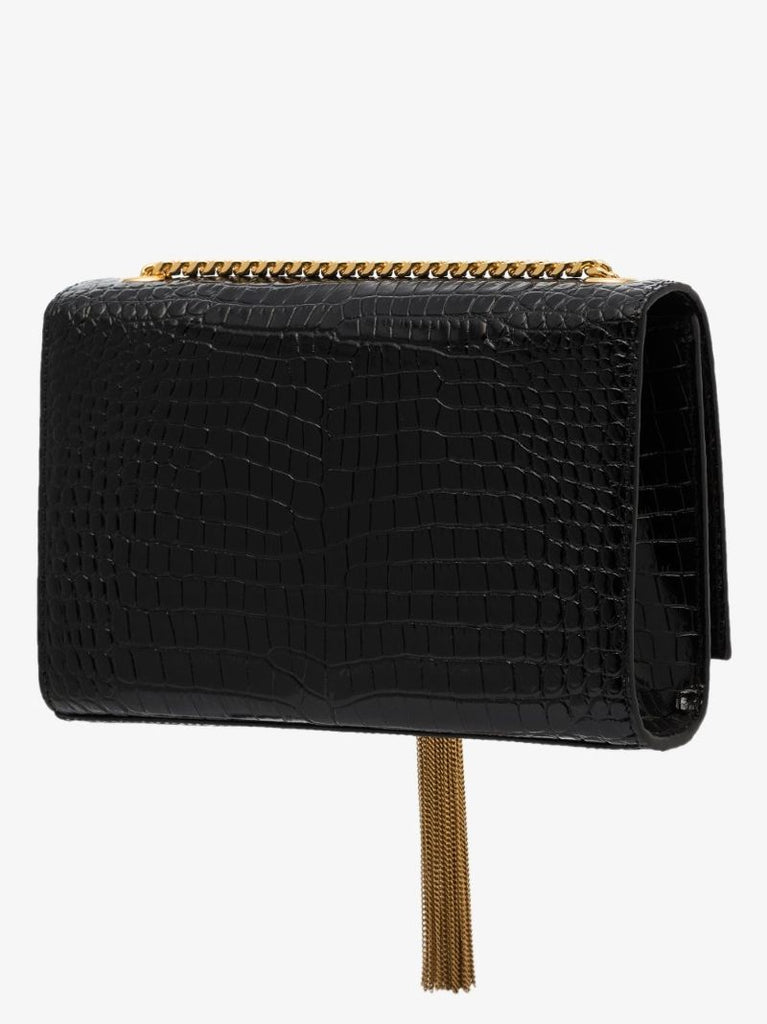 Black Kate Small Mock Croc Leather Cross Body Bag