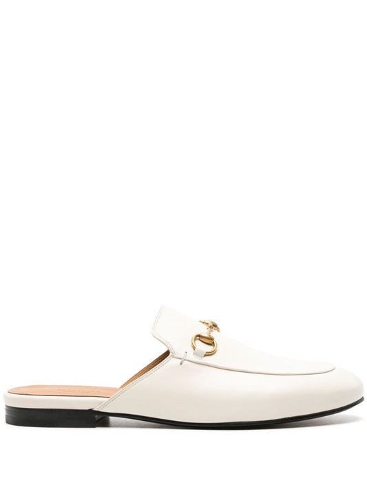 White Princetown Leather Mules