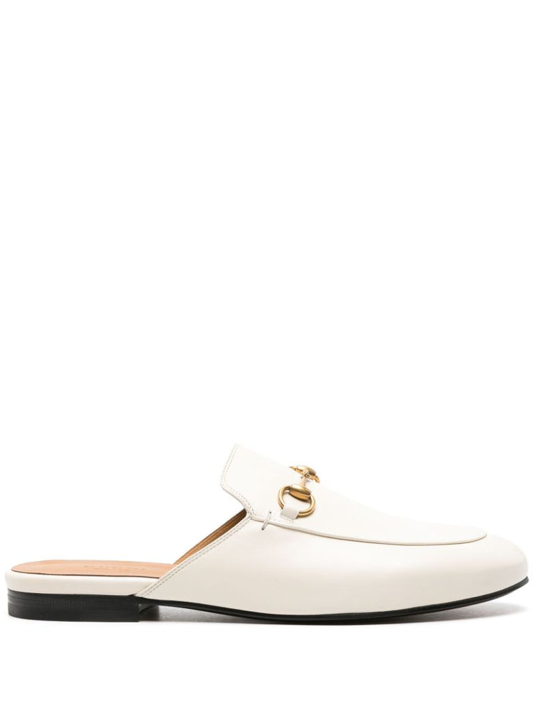 White Princetown Leather Mules