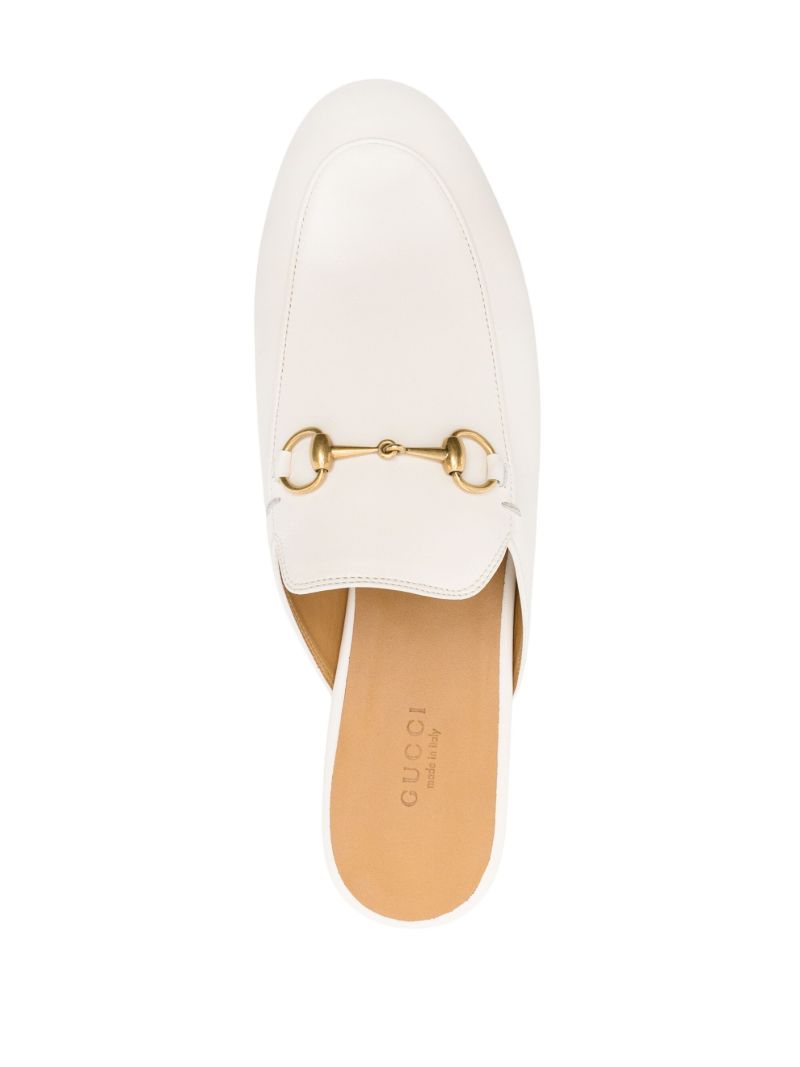 White Princetown Leather Mules