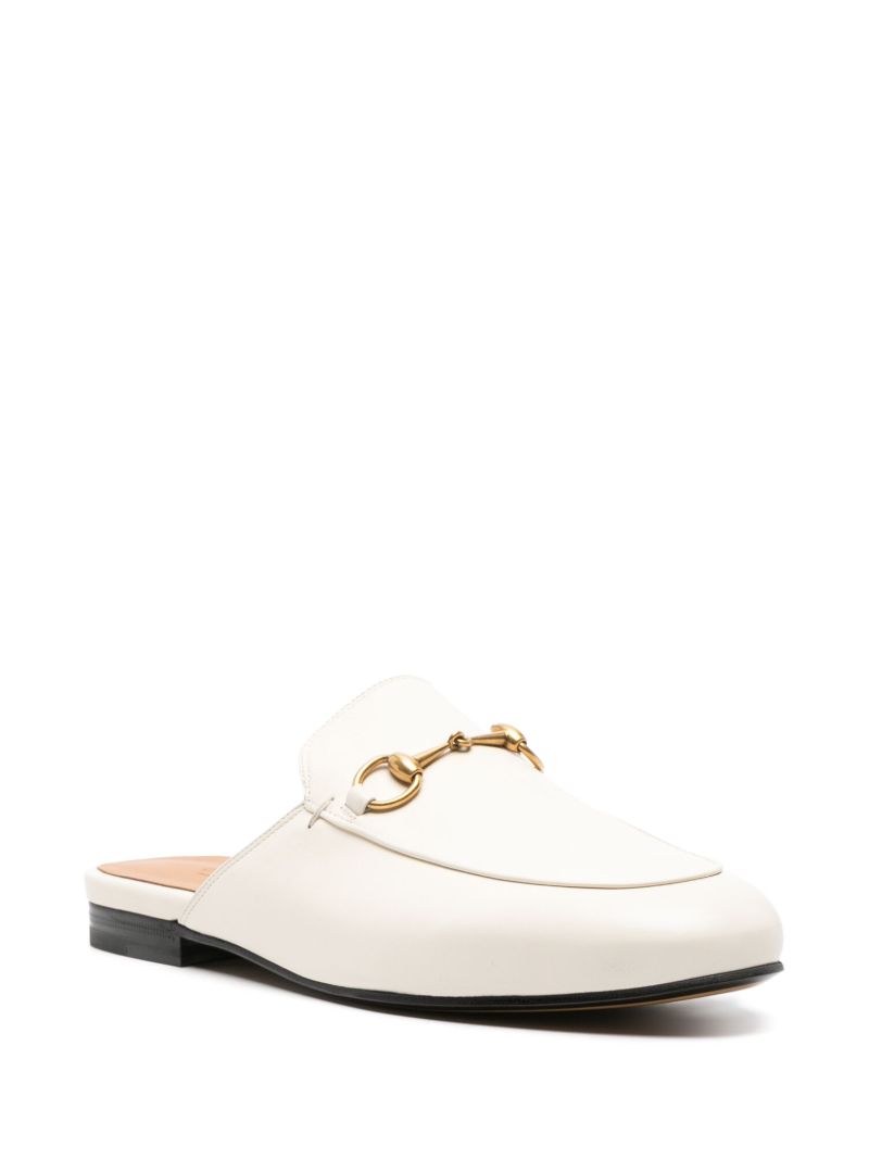White Princetown Leather Mules