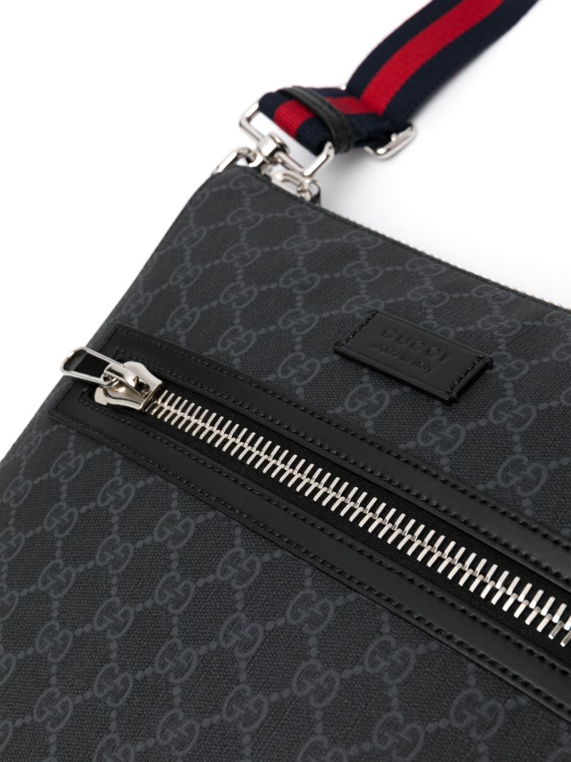 Black Gg Supreme Messenger Bag