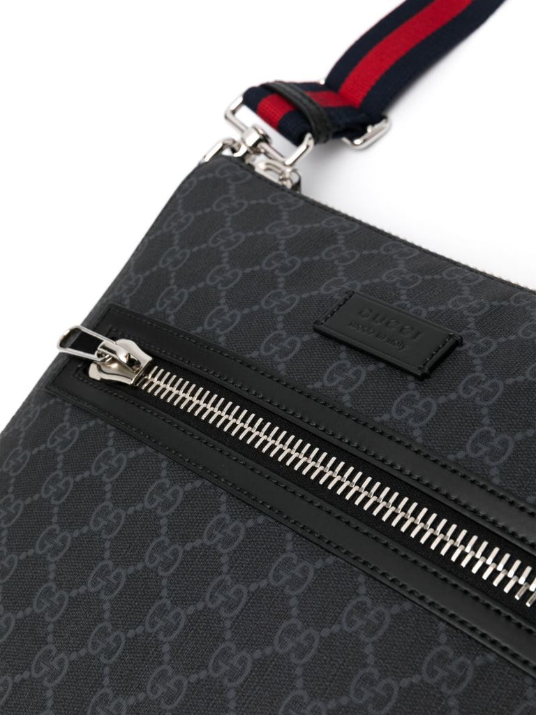 Black Gg Supreme Messenger Bag