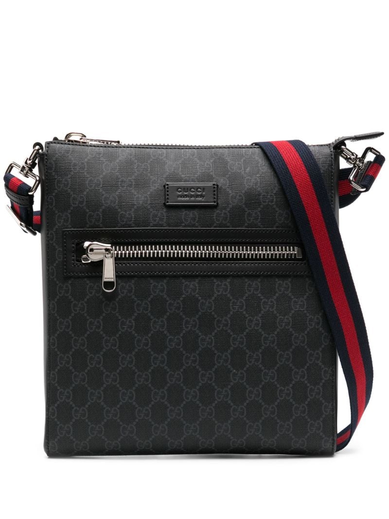 Black Gg Supreme Messenger Bag