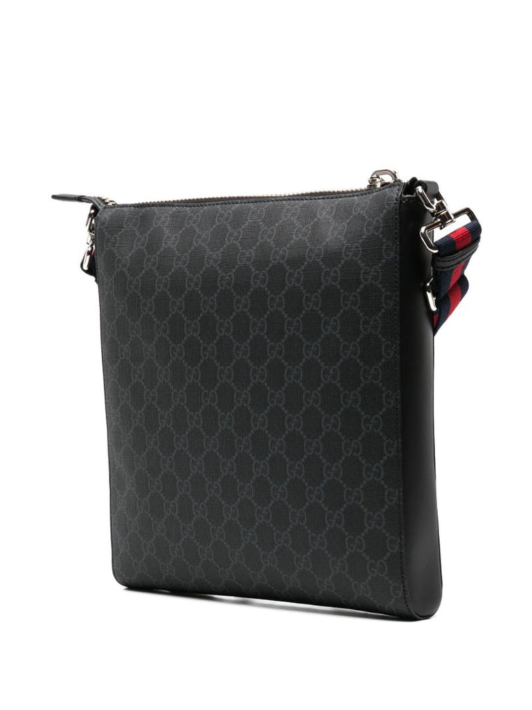 Black Gg Supreme Messenger Bag
