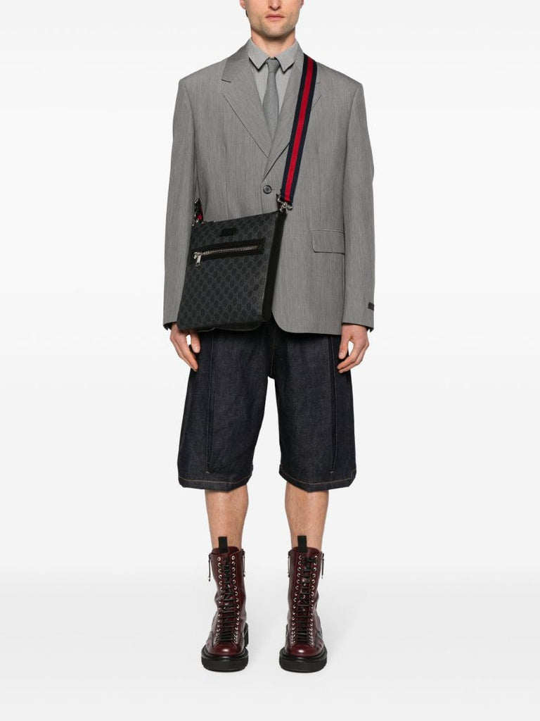 Black Gg Supreme Messenger Bag