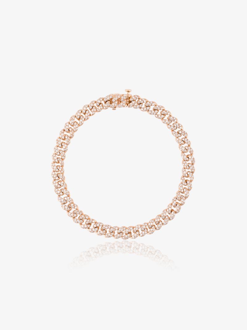 18k Rose Gold Mini Link Diamond Bracelet