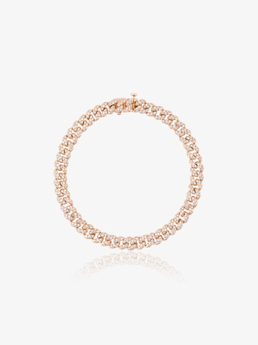 18k Rose Gold Mini Link Diamond Bracelet