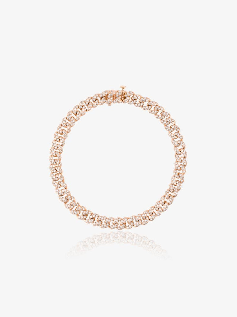 18k Rose Gold Mini Link Diamond Bracelet