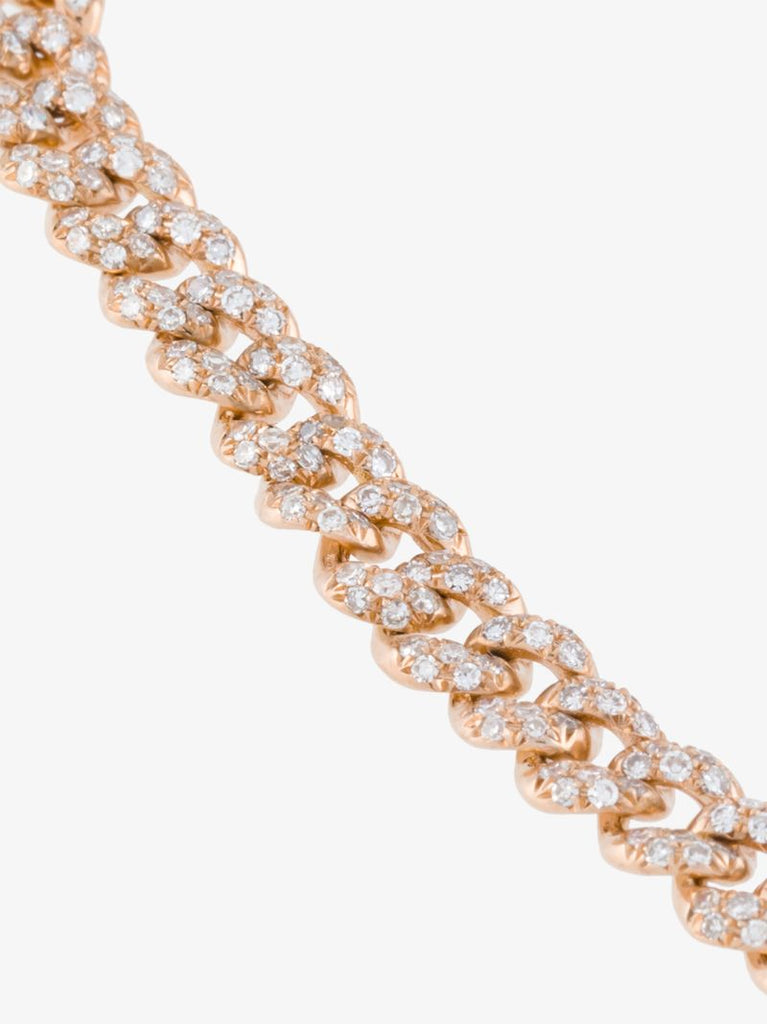 18k Rose Gold Mini Link Diamond Bracelet