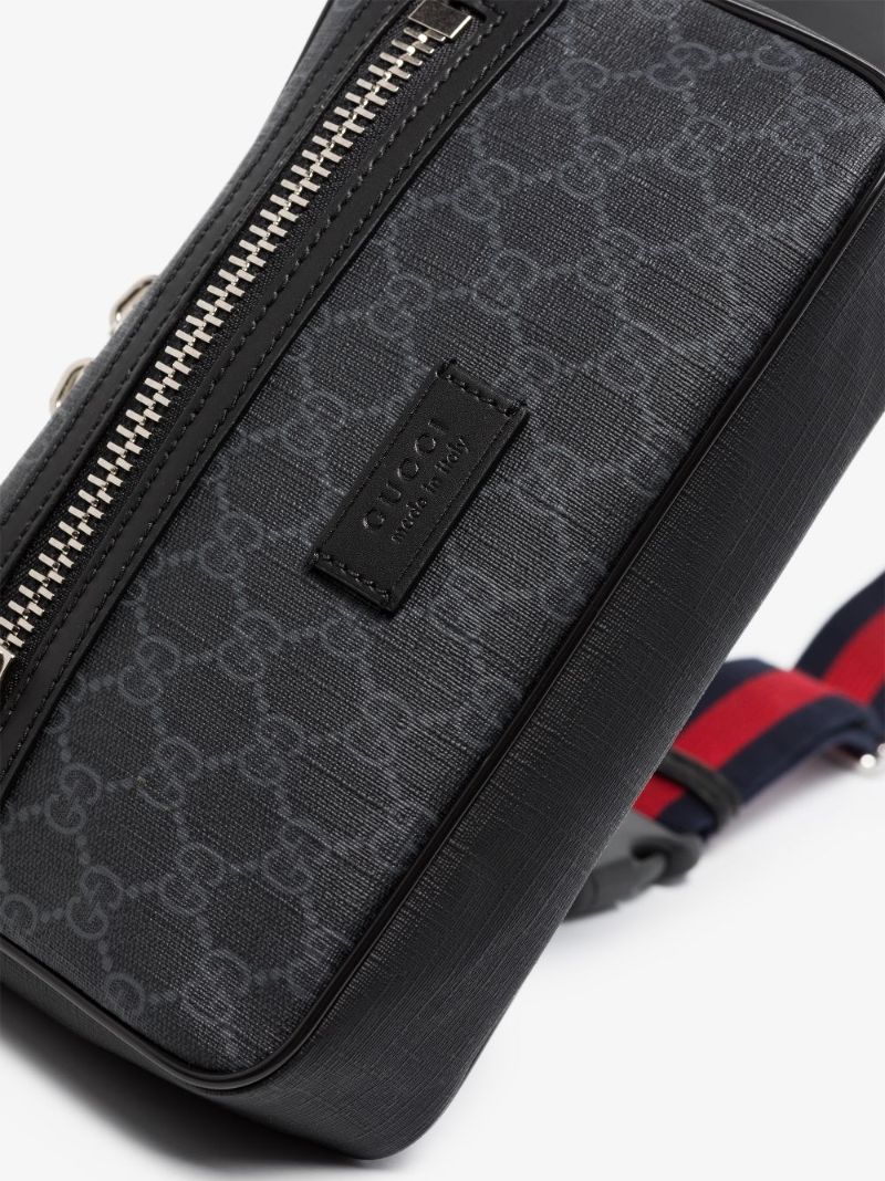 Black Gg Supreme Leather Cross Body Bag