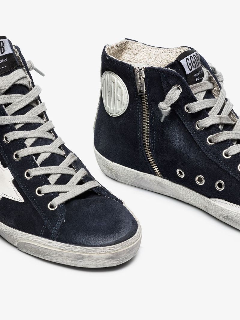 Blue Francy High Top Suede Sneakers