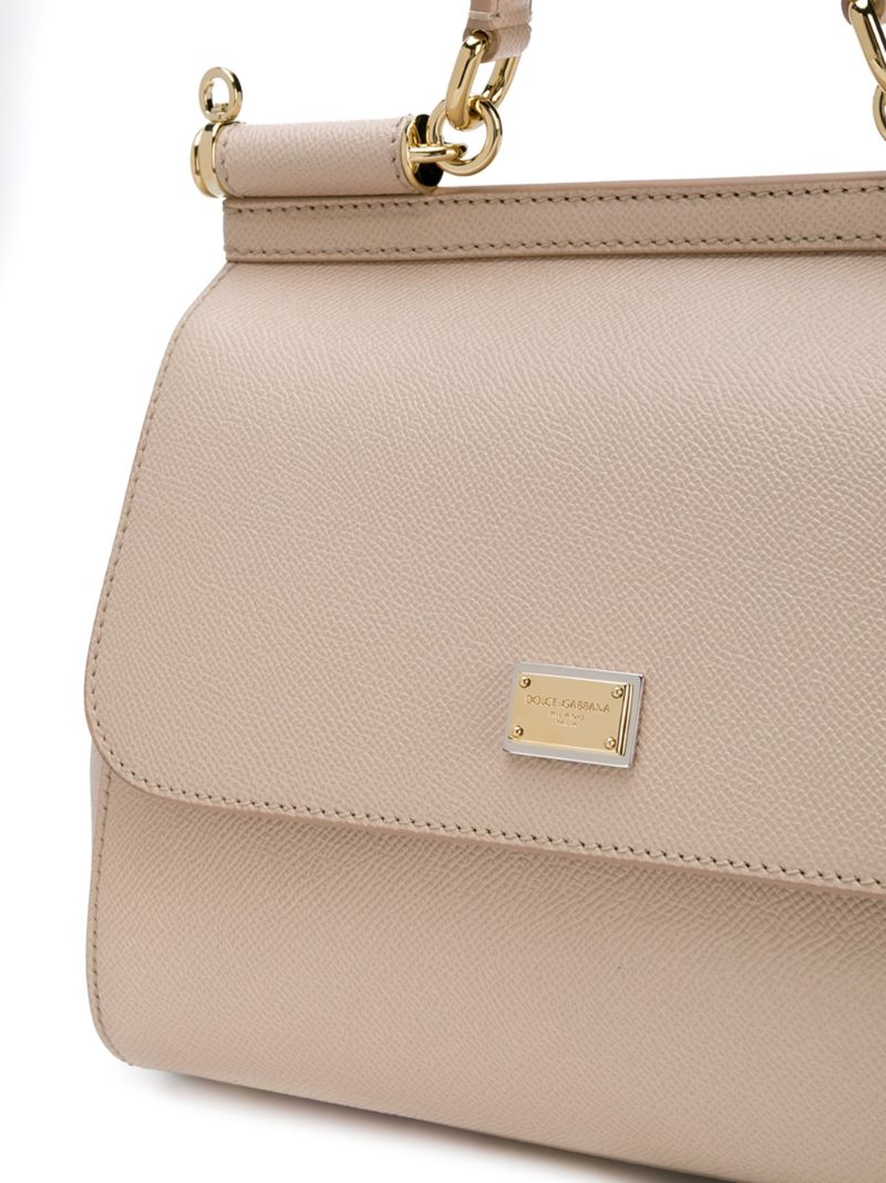 Neutral Sicily Leather Shoulder Bag