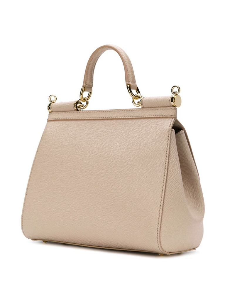 Neutral Sicily Leather Shoulder Bag