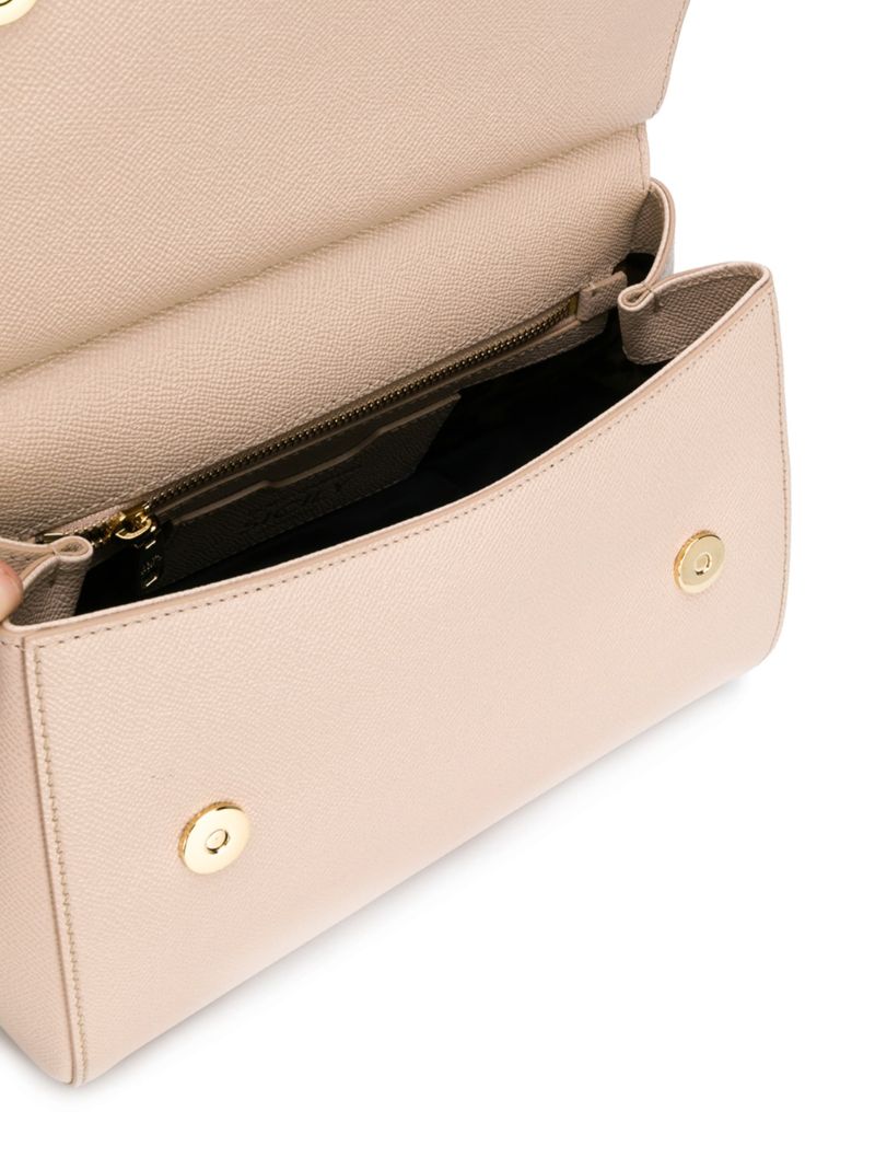 Neutral Sicily Leather Shoulder Bag