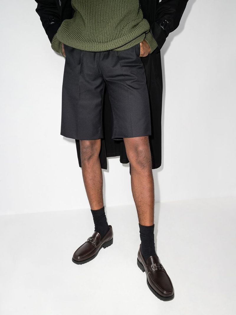 Gancini AppliquÃ_x0083_Â© Leather Loafers