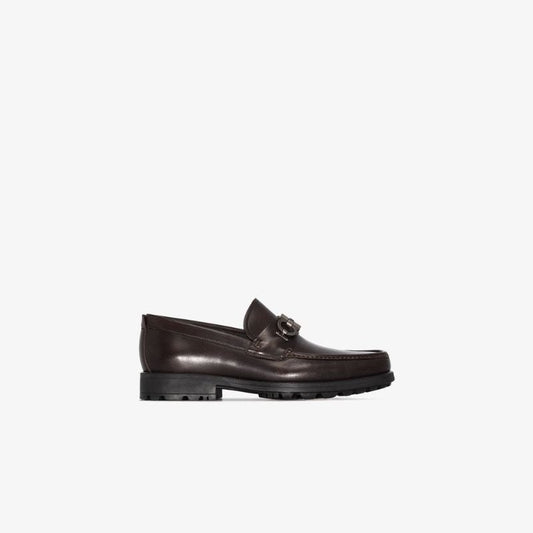 Gancini AppliquÃ_x0083_Â© Leather Loafers