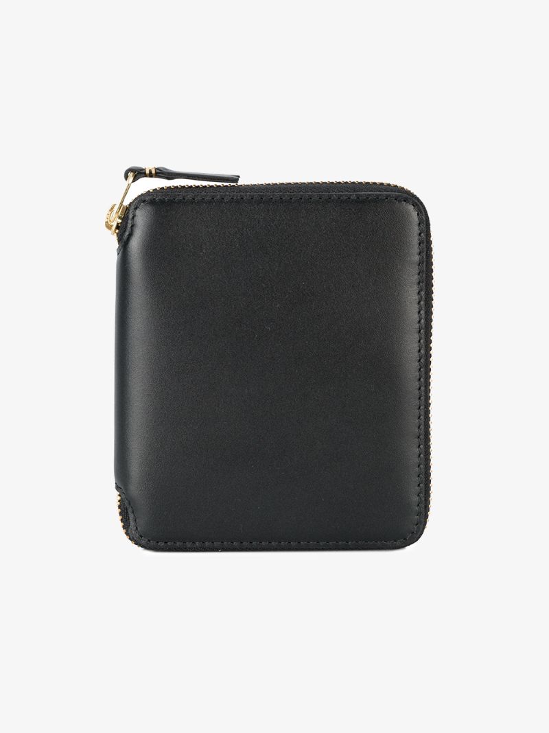 Black Classic Zip-around Leather Wallet