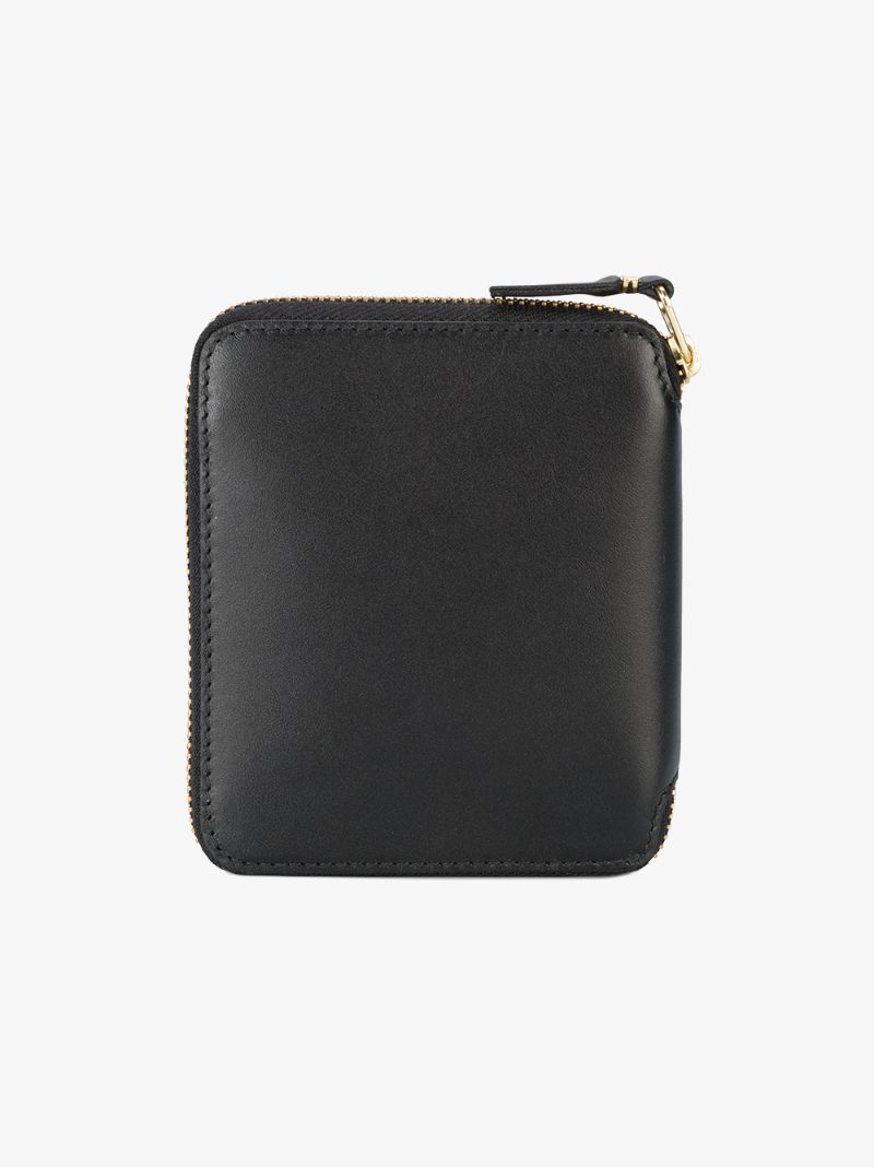 Black Classic Zip-around Leather Wallet