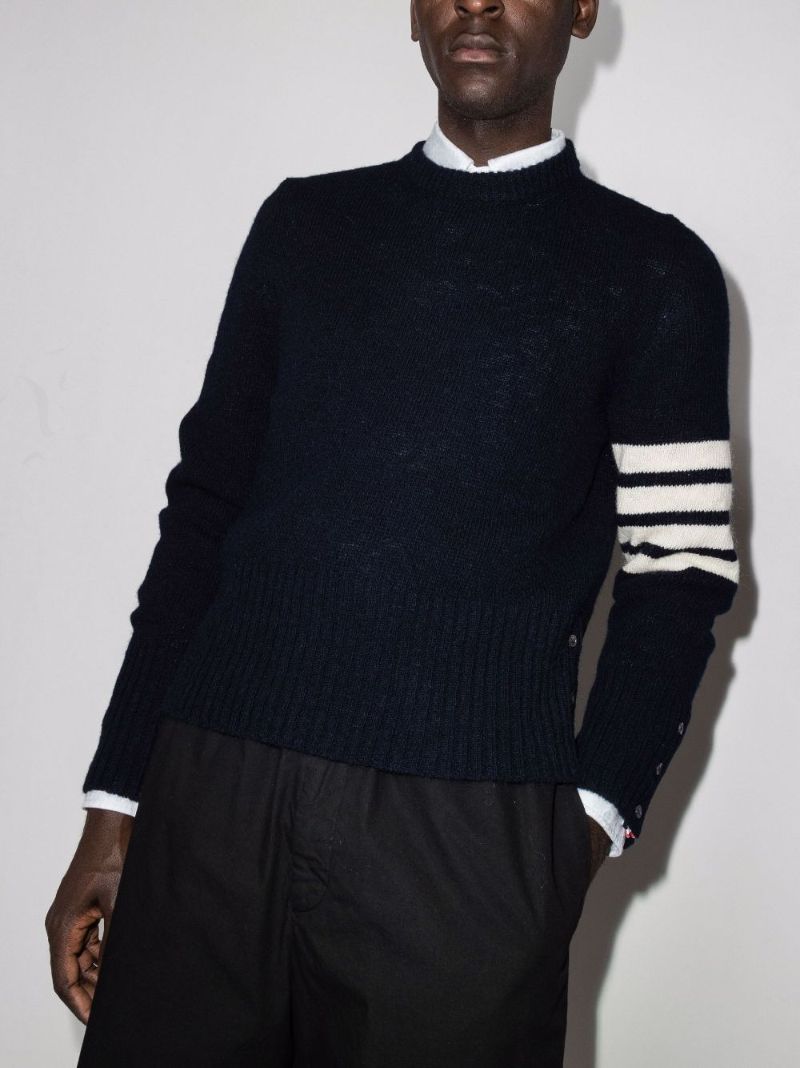 Blue 4-bar Stripe Wool Sweater