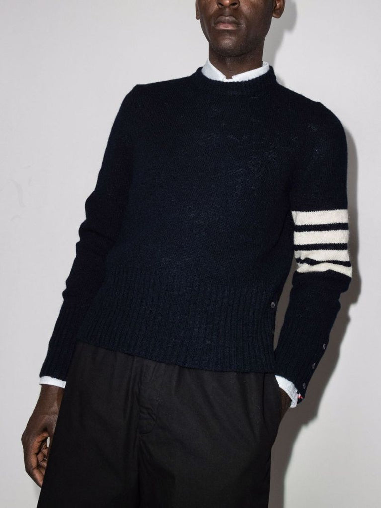 Blue 4-bar Stripe Wool Sweater